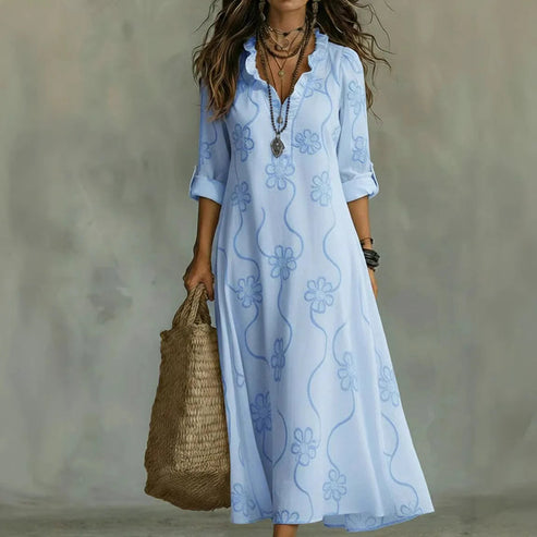 Embroidered Floral Maxi Dress