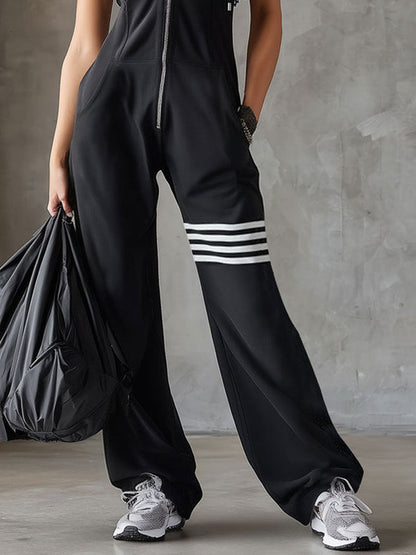 Retro Hooded Sport Jumpsuit