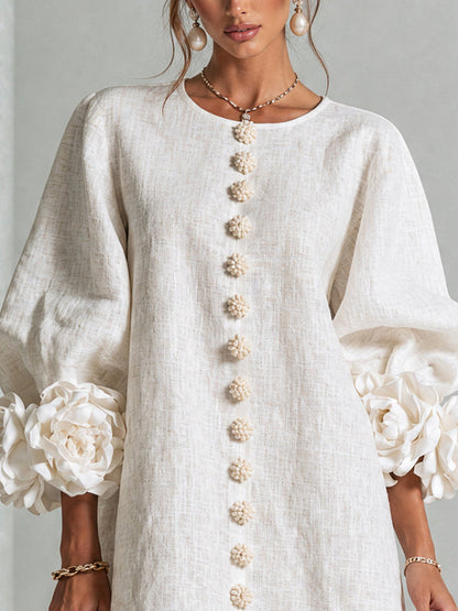Floral Cuff Mini Dress