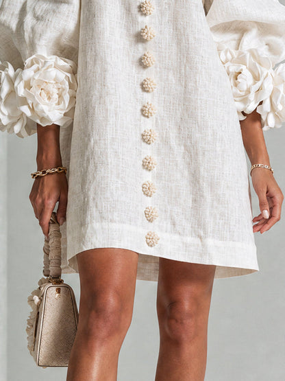 Floral Cuff Mini Dress