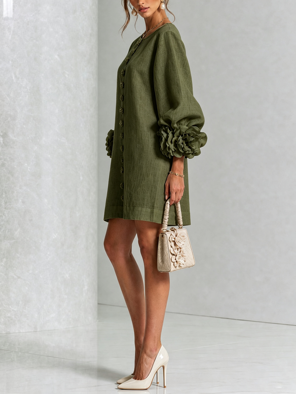 Floral Cuff Mini Dress