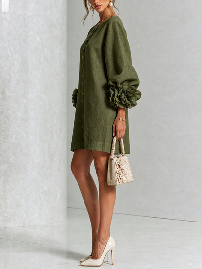 Floral Cuff Mini Dress
