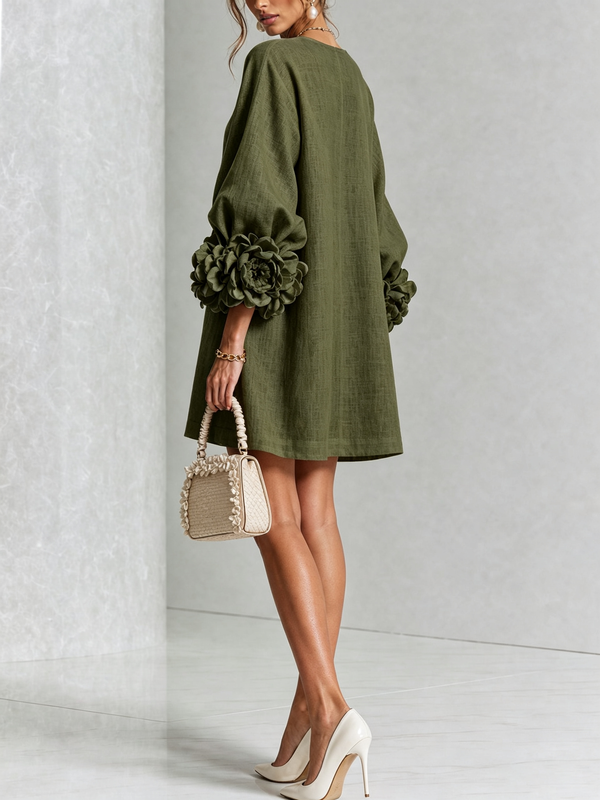 Floral Cuff Mini Dress