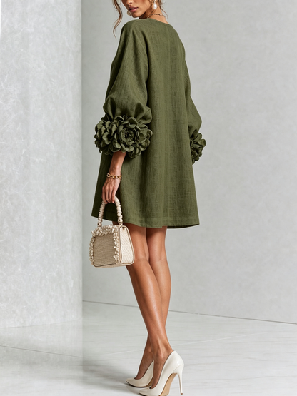 Floral Cuff Mini Dress