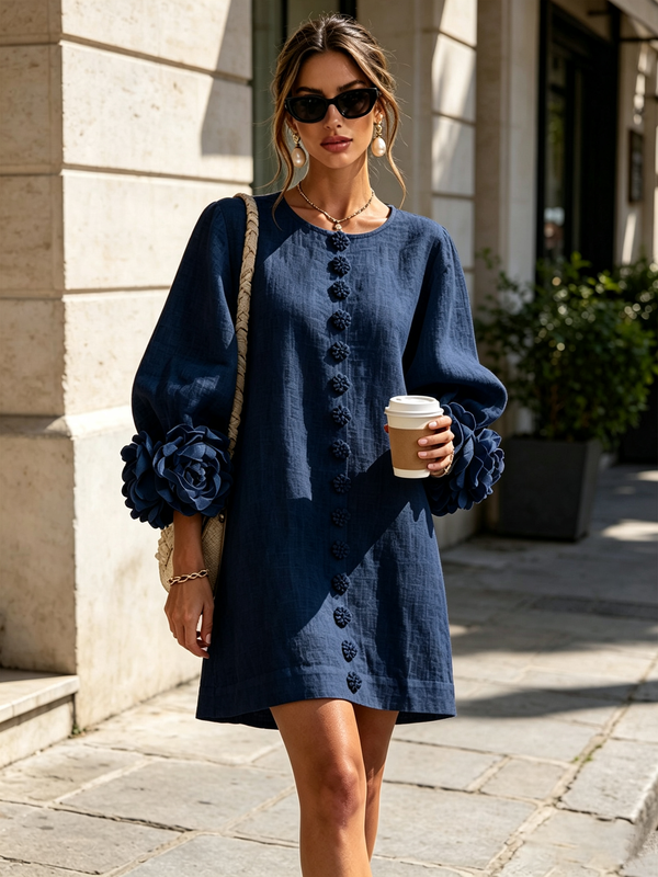 Floral Cuff Mini Dress