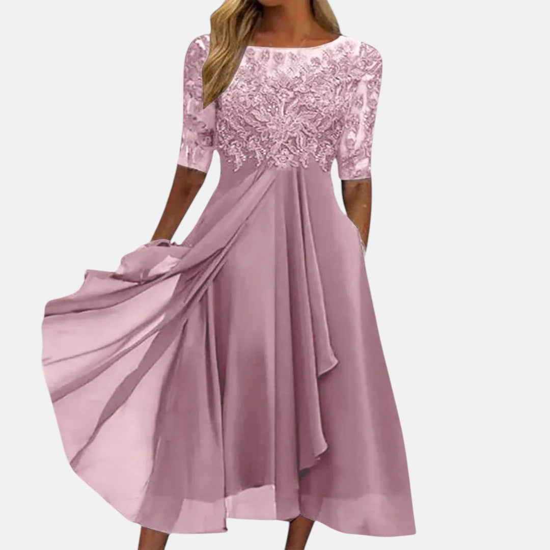 Elegant Lace Midi Dress