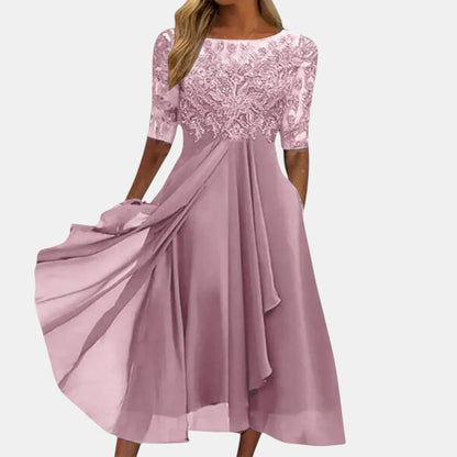 Elegant Lace Midi Dress