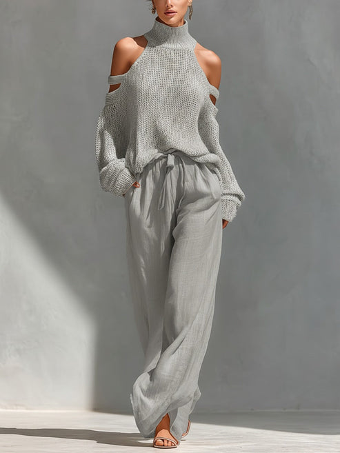 Off-Shoulder Wide-Leg Set