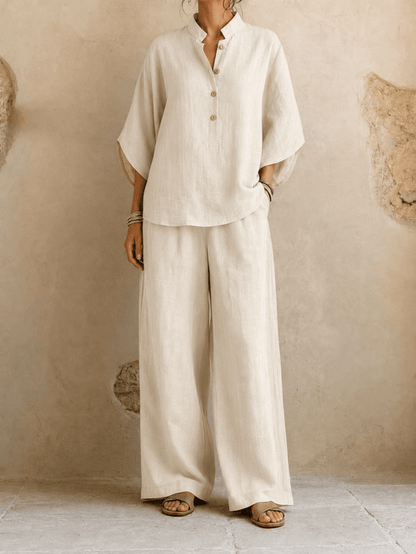 Batwing Sleeve Wide-Leg Set