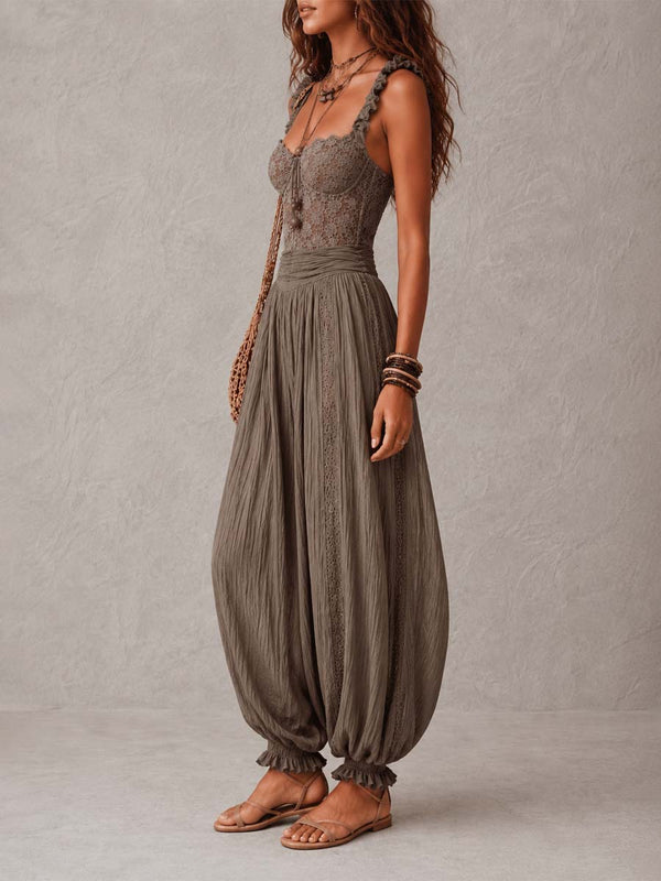 Lace Bandeau Harem Jumpsuit