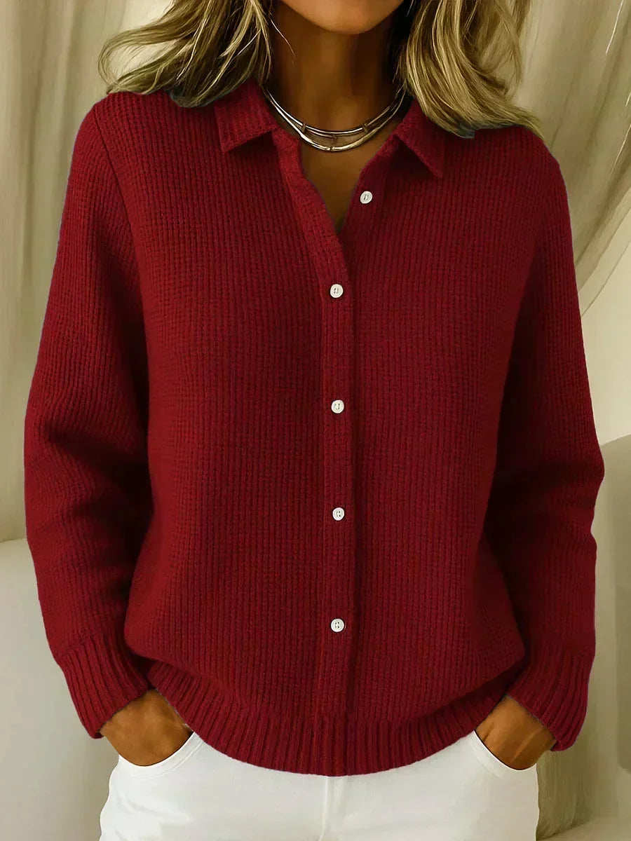 Textured Knit Button-Up Cardigan