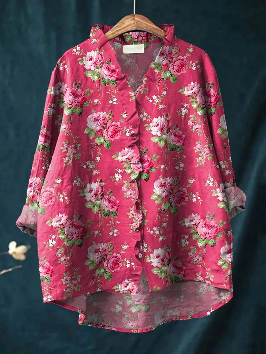 Ruffled Floral Blouse