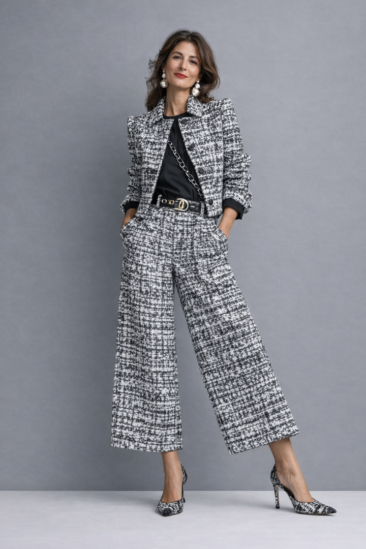 Elegant Tweed Two-Piece Set
