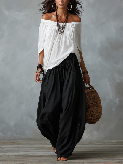 Bohemian Off-Shoulder Two-Piece Set