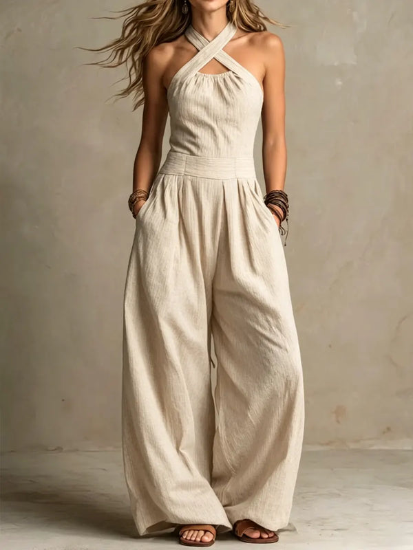 Halter Neck Wide-Leg Jumpsuit