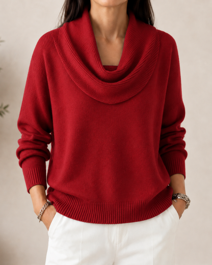 Elegant Cowl Neck Knit Jumper