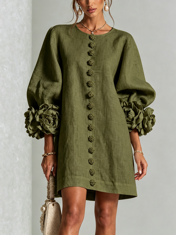 Floral Cuff Mini Dress