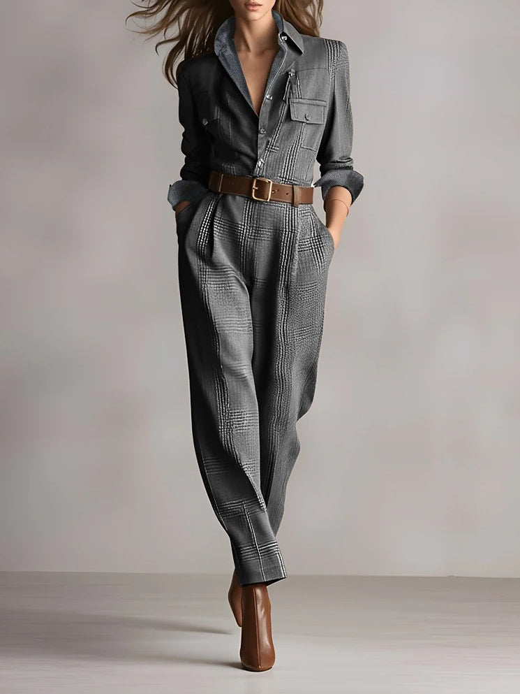 Modern Check Elegance Jumpsuit