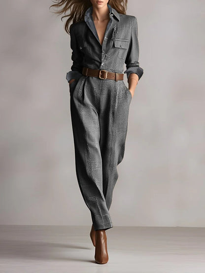 Modern Check Elegance Jumpsuit