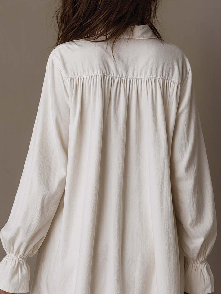 Boho Eyelet Lace Shirt Mini Dress