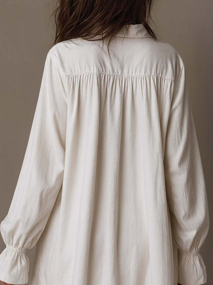 Boho Eyelet Lace Shirt Mini Dress