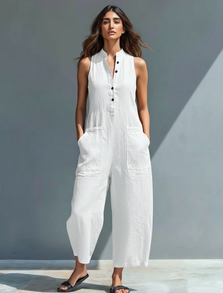 Minimalist Linen Blend Jumpsuit