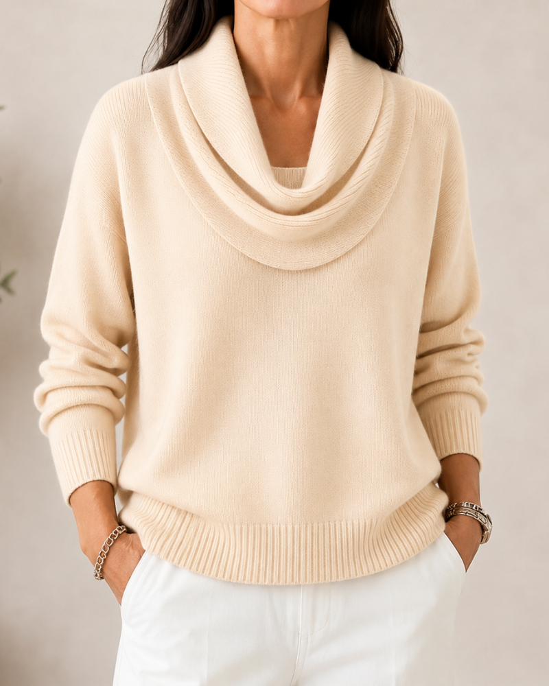 Elegant Cowl Neck Knit Jumper