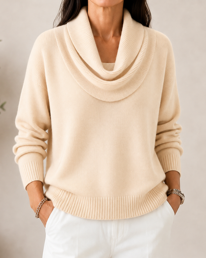 Elegant Cowl Neck Knit Jumper