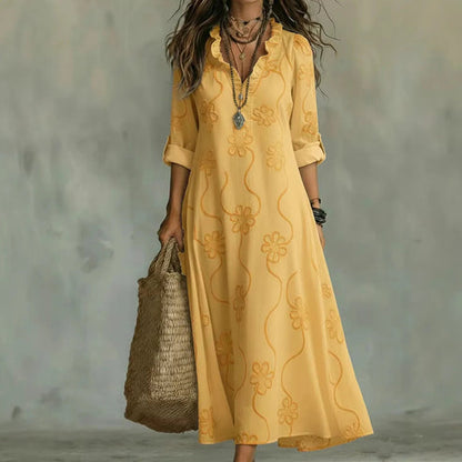 Embroidered Floral Maxi Dress