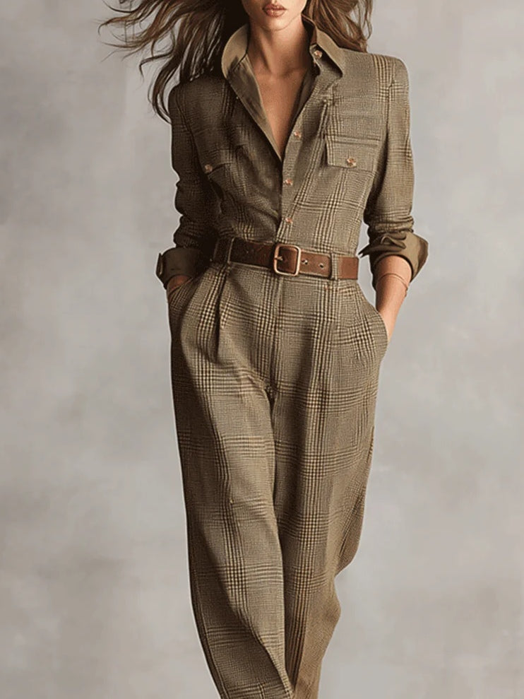 Modern Check Elegance Jumpsuit