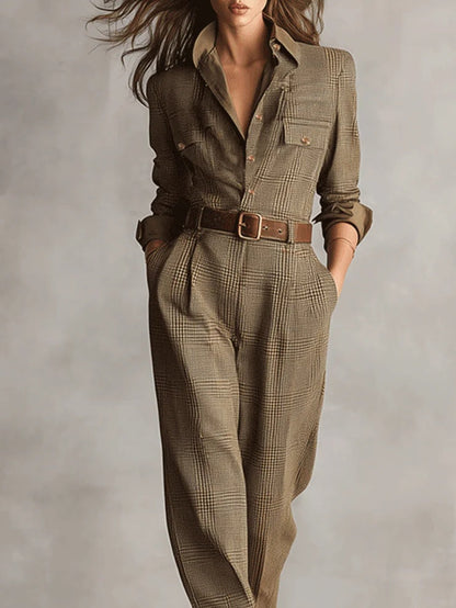 Modern Check Elegance Jumpsuit