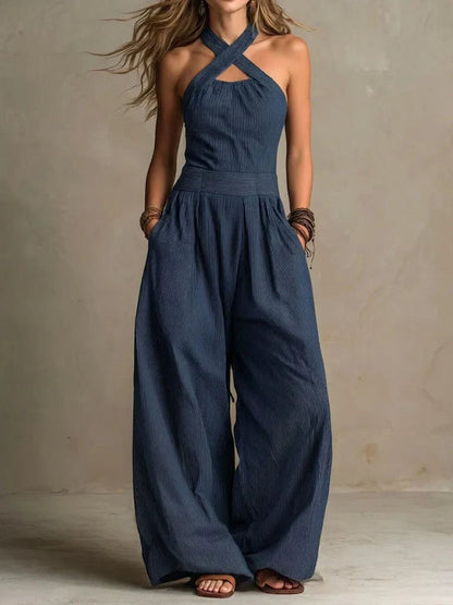 Halter Neck Wide-Leg Jumpsuit