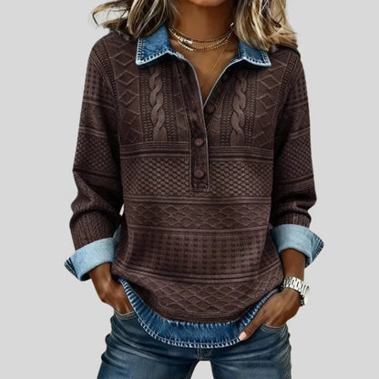 Vintage Cable Knit Collared Jumper