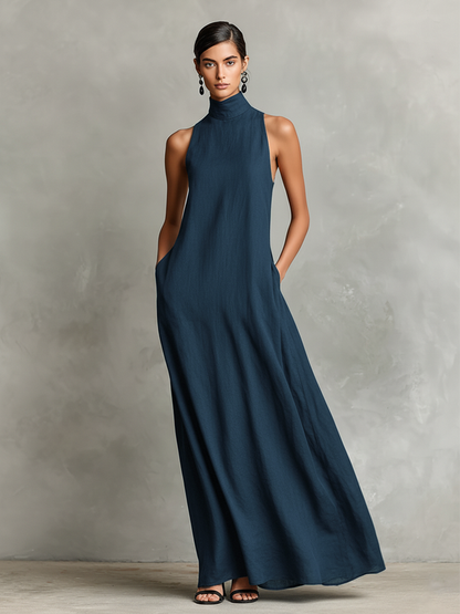 Elegant High Neck Maxi Dress