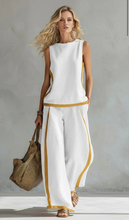 Contrast Trim Two-Piece Set