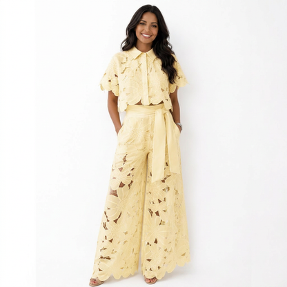 Floral Cut-Out Two-Piece Set