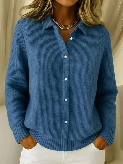 Textured Knit Button-Up Cardigan