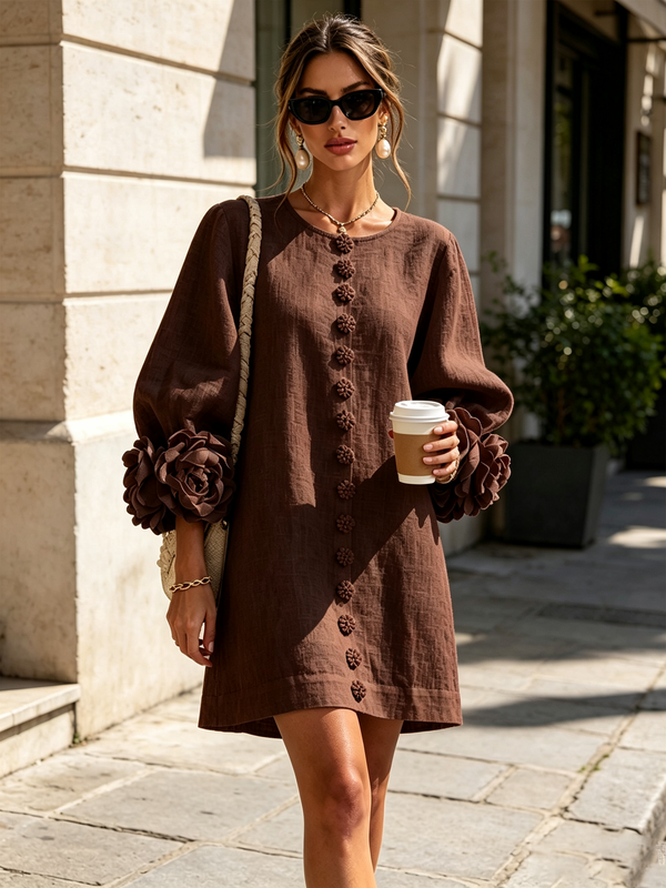 Floral Cuff Mini Dress