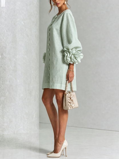 Floral Cuff Mini Dress
