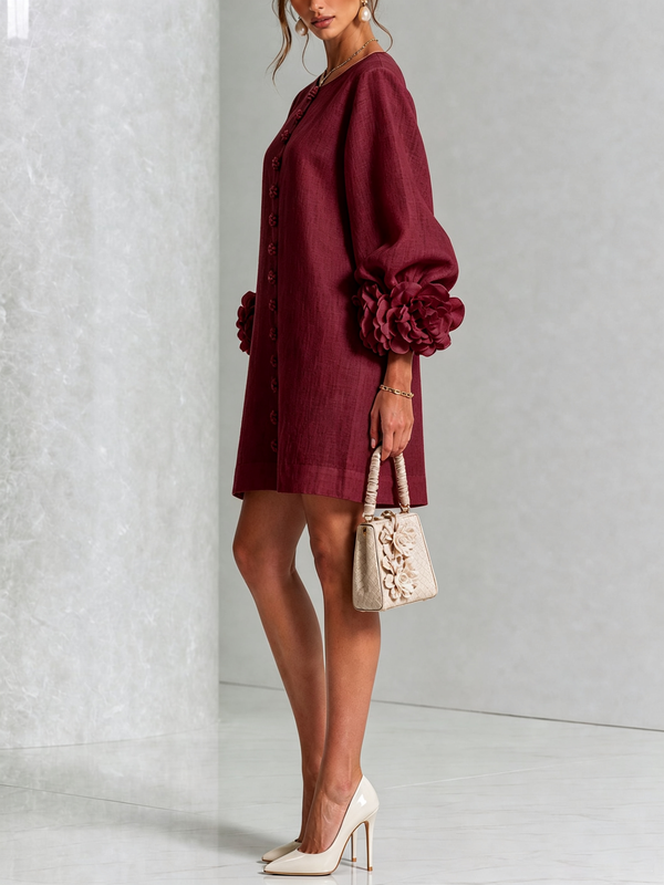 Floral Cuff Mini Dress