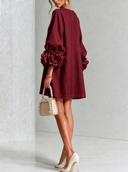 Floral Cuff Mini Dress