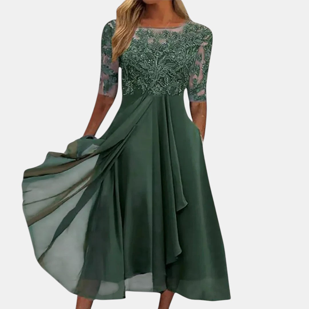 Elegant Lace Midi Dress