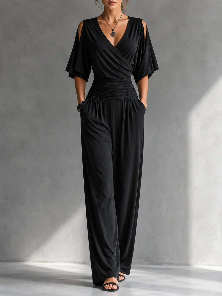 Off-Shoulder Wrap Jumpsuit