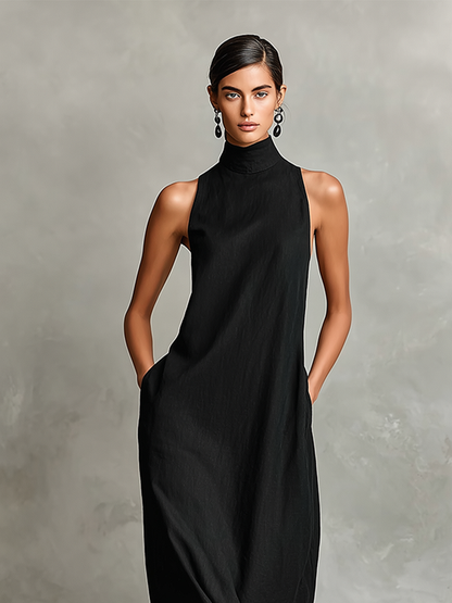 Elegant High Neck Maxi Dress