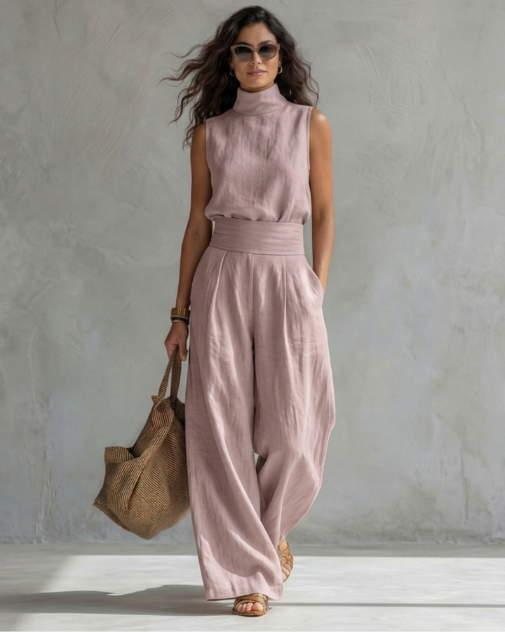 Elegant Wide-Leg Top & Pants Set
