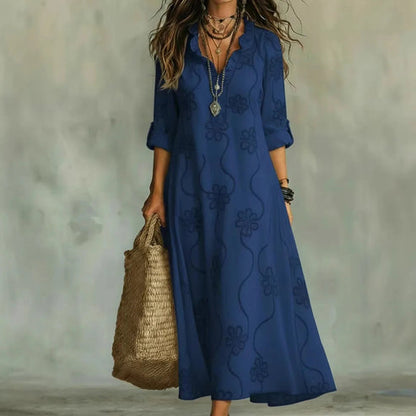 Embroidered Floral Maxi Dress