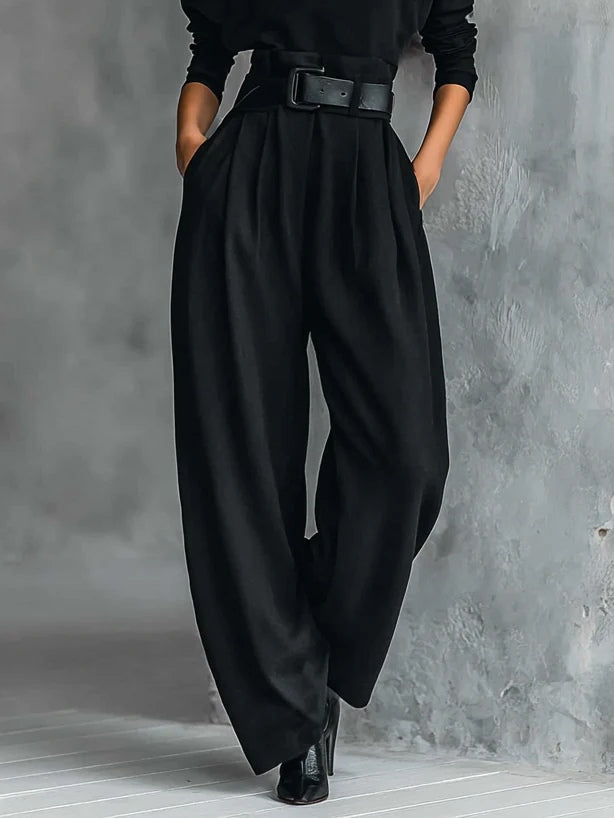 Classic Noir Belted Set