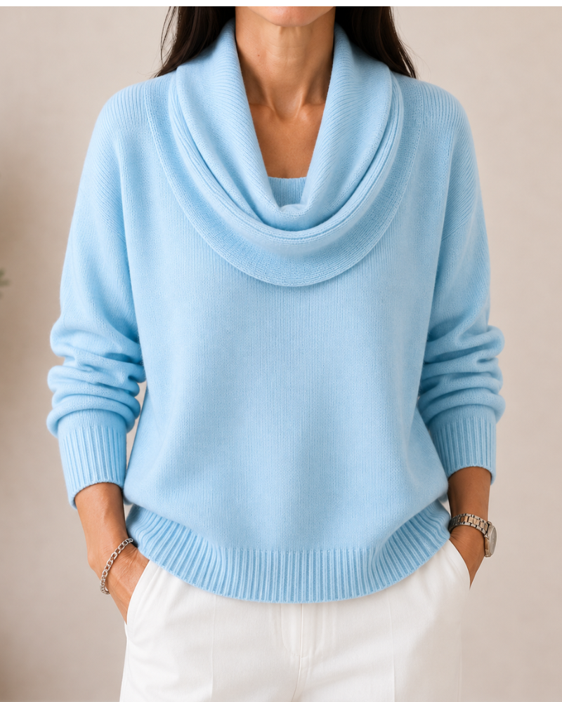 Elegant Cowl Neck Knit Jumper