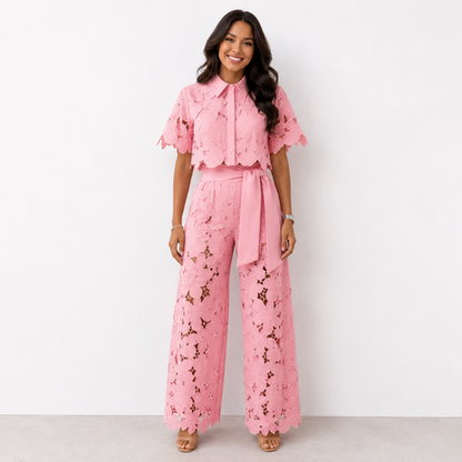 Floral Cut-Out Two-Piece Set