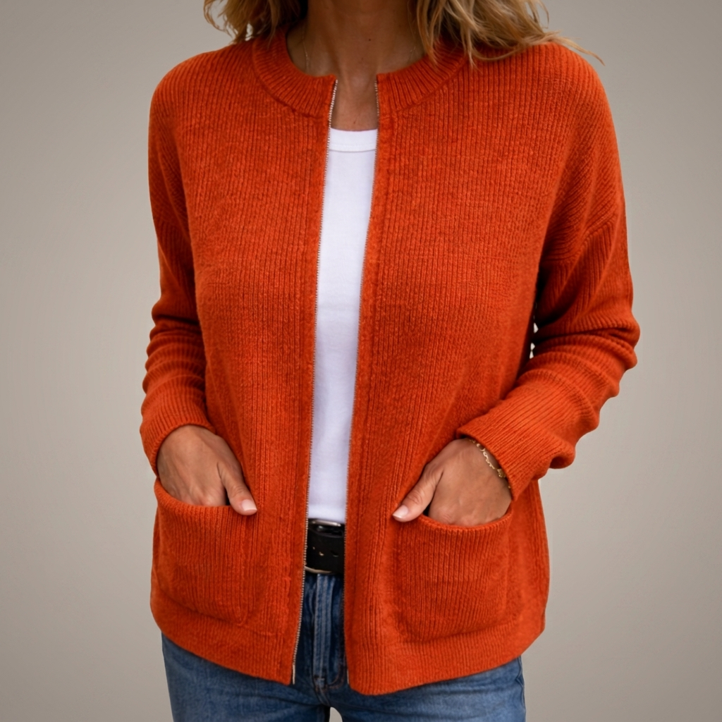 Cozy Chic Zip-Up Cardigan